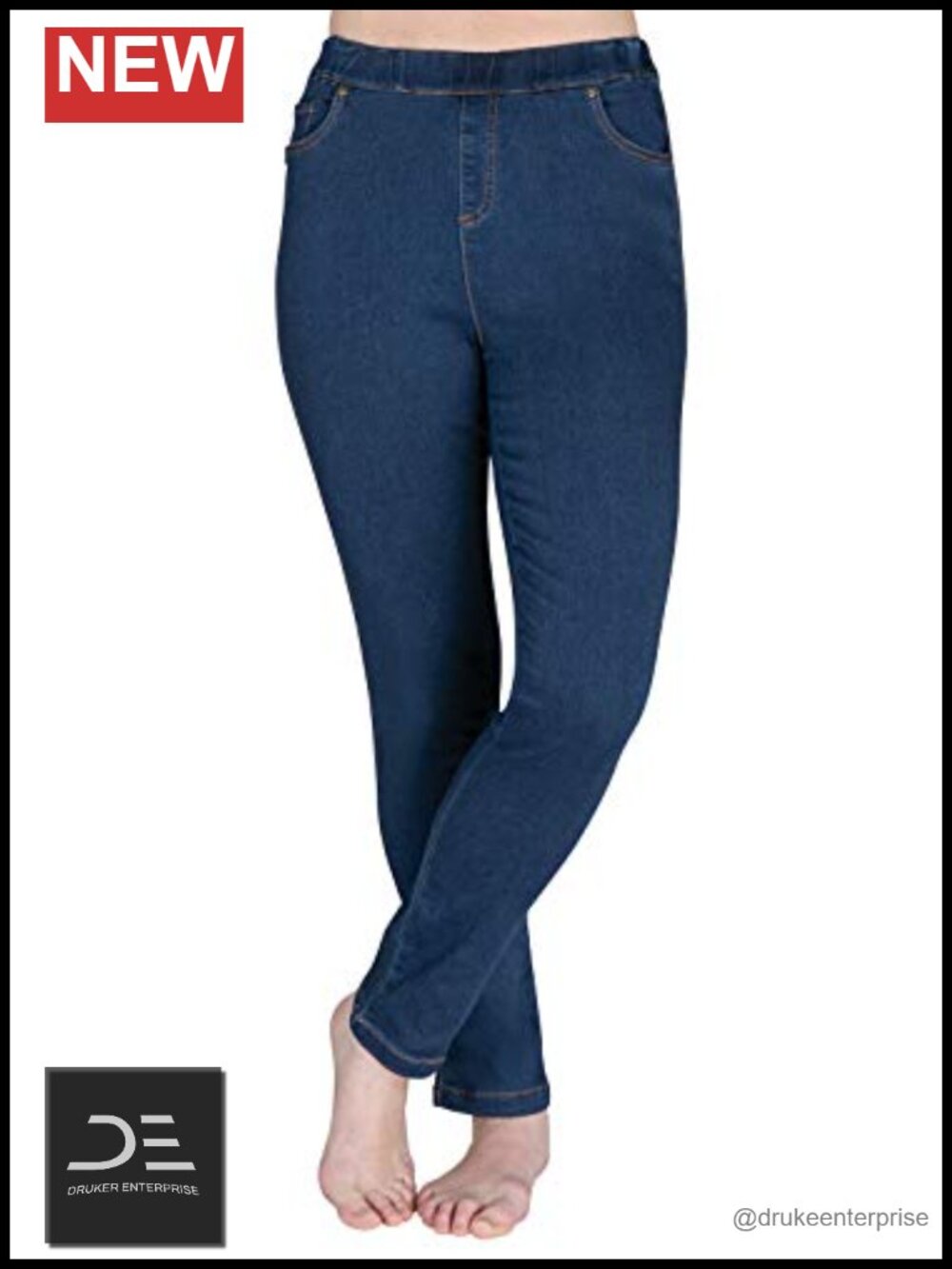 High Waist Skinny Jeans for Women Soft Stretchy Cotton Blend Pull-On Comfort